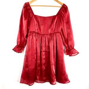 Thirty/Thirty LA Red Iridescent Babydoll Dress M
